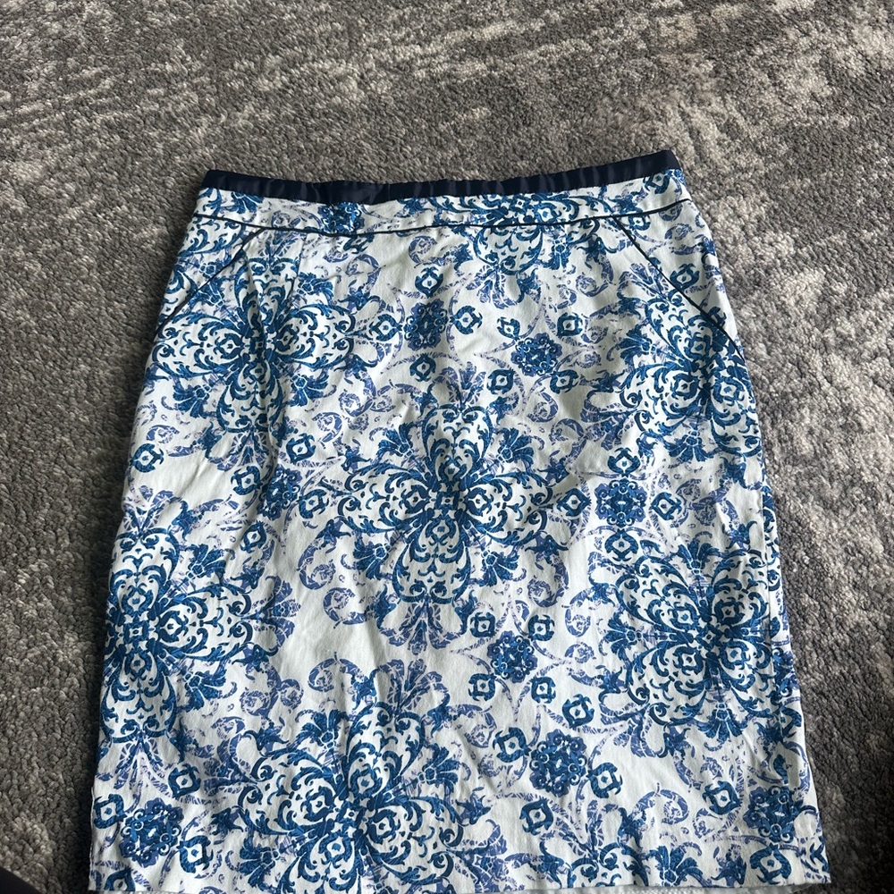 Floral Blue and White Skirt